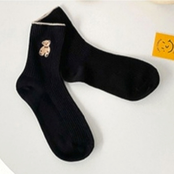 2 pack pair of 🧸 socks made of cotton, polyester, spandex blend. Black & brown. - Picture 2 of 8